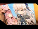 【FGO】【アナログ】トネリコとハベにゃん描いてみた