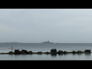 【動画素材】浦賀水道を南下する護衛艦まや