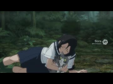 【AI】Sora2製「レインブーツ姿の女の子が小動物とかを助けようとして抱きかかえて逃げようとした所で転んでピンチになるシーン」集