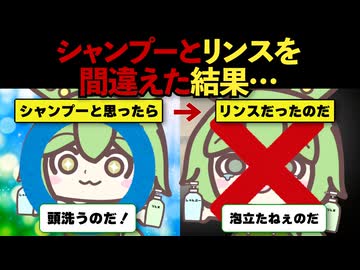 【ずんだもん】シャンプーとリンス間違えたのだ/ずんだもん
