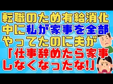 転職に伴い有給消化中、共働きで夫も家事をやってくれてるが休みの間くらい全部やってあげよ♪と思ってたら夫から家事をサボるなとキレられた