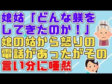 娘姑「お宅ではどんな躾をしてきたのか！」娘の姑から怒りの電話があったがその内容を聞いて→私「(