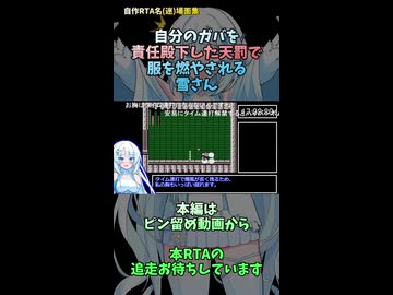 自作RTA名(迷)場面集　自分のガバを責任殿下した天罰で服を燃やされる雪さん