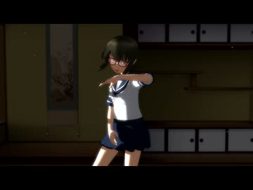 【MMD艦これ】 fake face dance music　磯波 【和室】 ※AIコメ有り