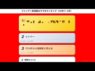 ジャンプ＋新連載オススメランキング【26年1～4月】