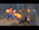 アクション　墓地の黒猫 vs スーパーマリオ