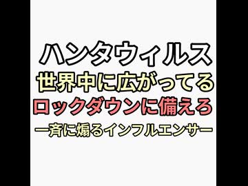 ハンタウィルスはヤバいロックダウンに備えろと一斉にインフルエンサーYouTuberが煽りだす　ほんとーchテドロスの犬とリツイートしてもうた