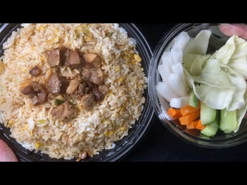 きりたんが食べるだけ【セブン　50％増量チャーハン・野菜スティック】