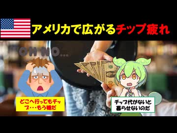 アメリカ人、チップに嫌気が差してしまう【ずんだもん&ゆっくり解説】