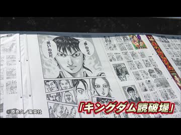 防波堤に掲示された「キングダム」世界記録に認定　佐賀市東与賀町に300メートル以上の物語