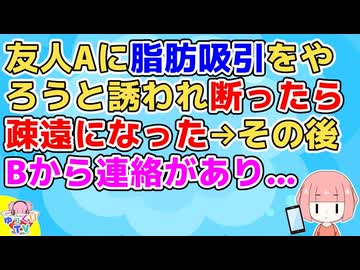 A「脂肪吸引やろう」私「無理」→Aの誘いを断って気まずくなったので疎遠になってたがBから連絡があり「私子に話しとこうと思って」【友やめ】