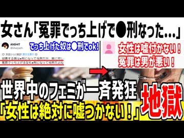 女さん「冤罪でっち上げたら●刑になった...」→世界中のフェミが一斉に発狂してしまうW