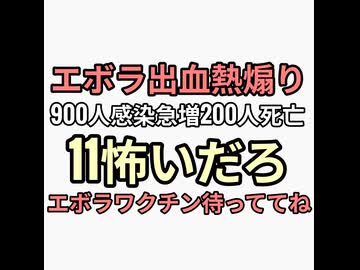 エボラ出血熱900人感染急増200人死亡 要約　エボラワクチンできるの楽しみに待っててね