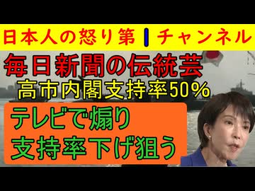 【毎日新聞が伝統芸を披露】①ナフサがない！とテレビで騒ぐ②世論調査をする③高市内閣若干支持率が下がる④ほれ！支持率が下がったぞ！