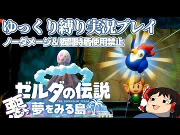『縛りプレイ#15』ノーダメージで空飛ぶコッコを蘇らせるノーガードリンク【ゼルダの伝説夢をみる島/ゆっくり実況】