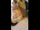 特製ピリ辛薬味で味変Big魚介醤油の冷しつけ麺を切りました。　#つけ麺　#魚介醬油　#ピリ辛　#薬味