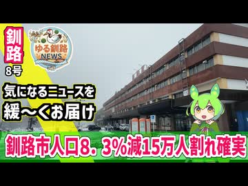 【釧路市人口8.3％減　１５万人割れ確実】ゆる釧路ニュース　第8号