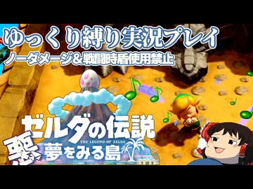 『縛りプレイ#17』ノーダメージで石化したカメを蘇らせてからぶちのめすノーガードリンク【ゼルダの伝説夢をみる島/ゆっくり実況】