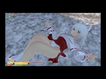 閃乱カグラ　猫耳ロリ巫女二人がひたすらにボコられる