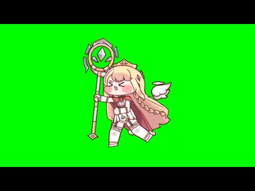 魔力を込めた杖を掲げ全力疾走する女王GB+使用例