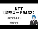 直近株価軟調なNTTについて