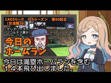 CAOSリーグ　5thシーズン　今日のホームラン　第80試合（交流戦第20試合）