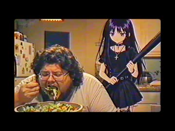 ホモと見るアニメキャラに野菜を食わされるアニオタ