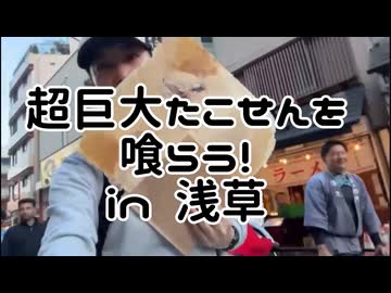 ムサシのグルメ「超巨大たこせんを喰らう」in東京浅草