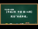 【H02-AM14】民法「未成年者」ウザ