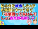 【修羅場】私の夫を略奪したA子が実家にやってきて「こっちは子供2人いるんだから養育費減額して」私「うちの娘から父親を盗った女が何言ってんの」