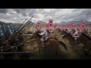 [AI][素材]ずんだ兵がめたん騎兵に突撃されるシーン