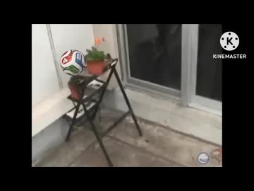 サッカーボールに割られる植木鉢くん