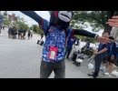 サッカー日本代表戦前にくまモンとハグするピエロの目線映像♪
