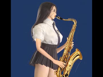 吹奏楽部の裕子（14） 高校2年生裕子17歳 　テナーサックス演奏中