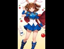 アルル・ナジャのコスプレをしているメイベルちゃん　※山形県の名物、さくらんぼと一緒に写っているバージョン