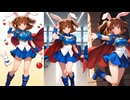 アルル・ナジャのコスプレをしているメイベルちゃん　※山形県の名物、さくらんぼと一緒に写っているバージョン