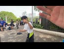 サッカー日本代表戦が行われている最中に学生たちとフリーハグをするピエロの目線映像♪