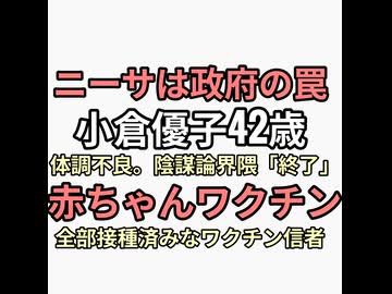 NISAは政府の罠と言った小倉優子42歳が体調不良　政府の罠を気づいてもなぜか赤ちゃんワクチン信者