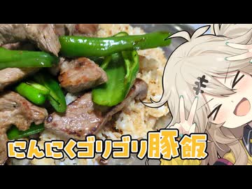 にんにくゴリゴリ豚ライスだもんに！つむぎとひまり