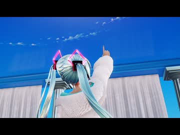 【Ray-mmd】つみ式ミクさんが水庭ステージで海を泳ぐ月