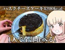 バスクチーズケーキ4200kcal、一人で全部食う【ドカ食い気絶部】