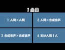 【4択】超難問⁉デュエット曲で人間＆合成音声組み合わせ判別クイズ！【解答＆使用作品リスト追加版】