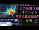2026年06月26日 金曜日 地震活動ハイライト 最大震度6弱 山梨県 緊急地震速報発表 2分まとめShort