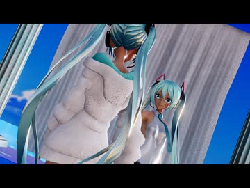 【Ray-mmd】つみ式ミクさん達が水庭ステージで海を泳ぐ月