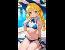 ウサギの女の子「パシフィカちゃん」の水着姿　※おへそが見えるバージョン