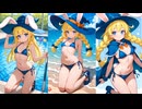 ウサギの女の子「パシフィカちゃん」の水着姿　※おへそが見えるバージョン
