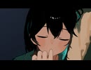 助手君の指をおしゃぶり代わりにして眠るモカちゃん