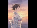 浴衣 着物: 日本の夏の夕暮れ　海を見晴らす高台にて