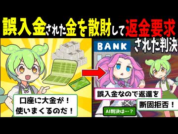【AI判決】誤入金された金を散財し返還要求された判決