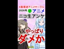 【残酷】2026年春アニメ終了直前！アンケ経過【ピックアップに注目！】【No.54】